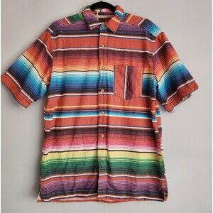 Territory Ahead Bright Striped Short Sleeve Shirt Medium M